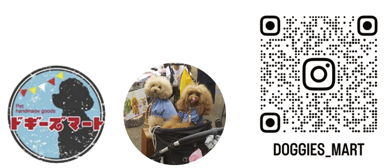 ドギーズマートロゴ、ワンちゃんイメージ、ドギーズマートサイトのQRコード