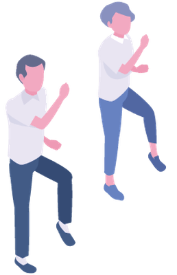 運動してる二人のイラスト