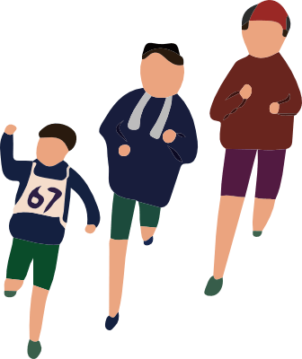 ランニングしてる人たちのイラスト
