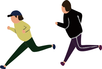 ランニングしてる人たちのイラスト